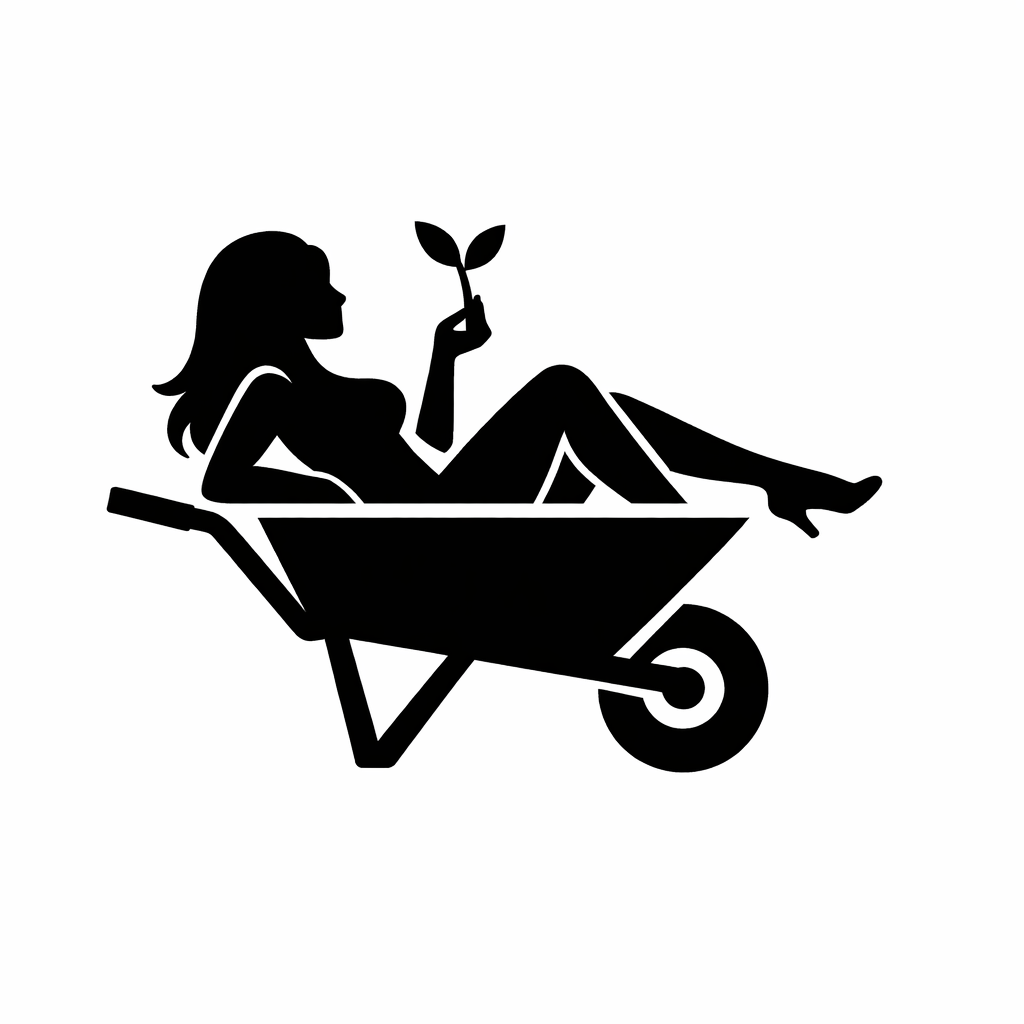 moesbalkon vrouw plant kruiwagen zaailingen delen