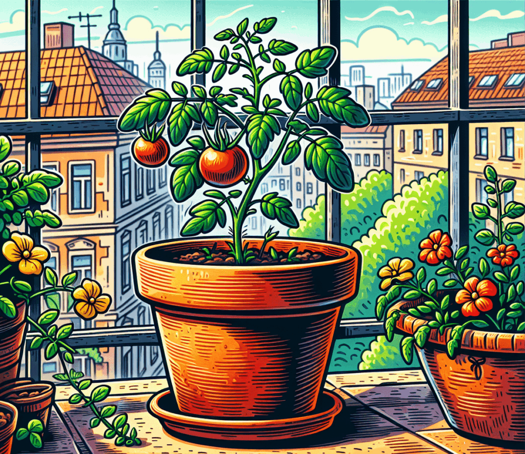 pot balkon tomatenplant moesbalkon