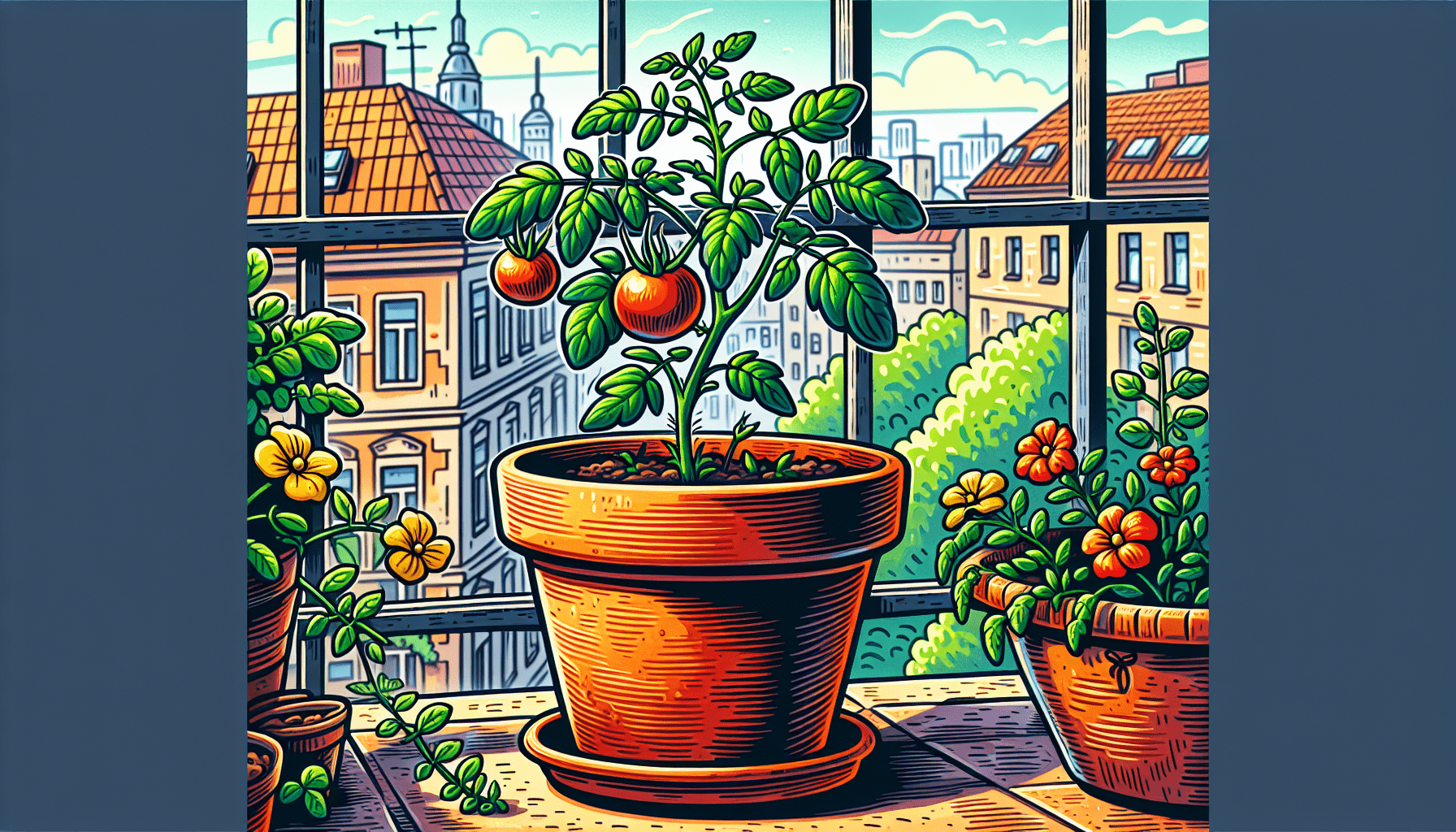 pot balkon tomatenplant