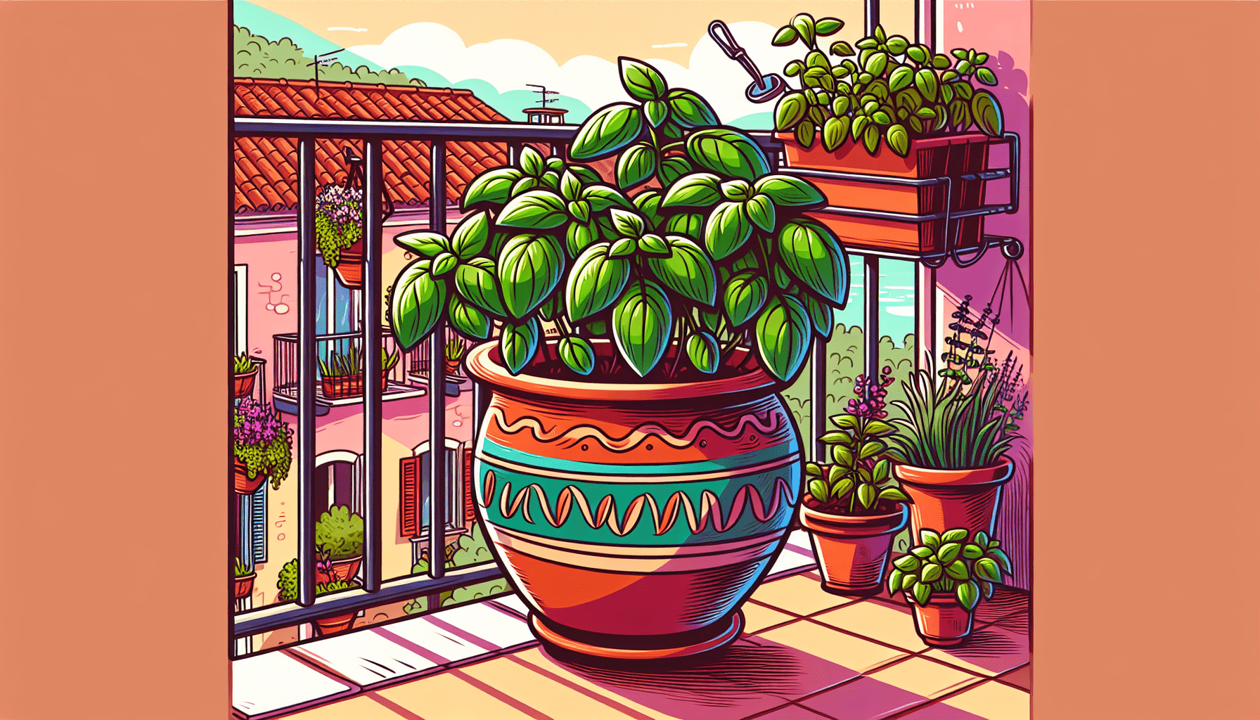 pot balkon basilicum-plant kruid moesbalkon