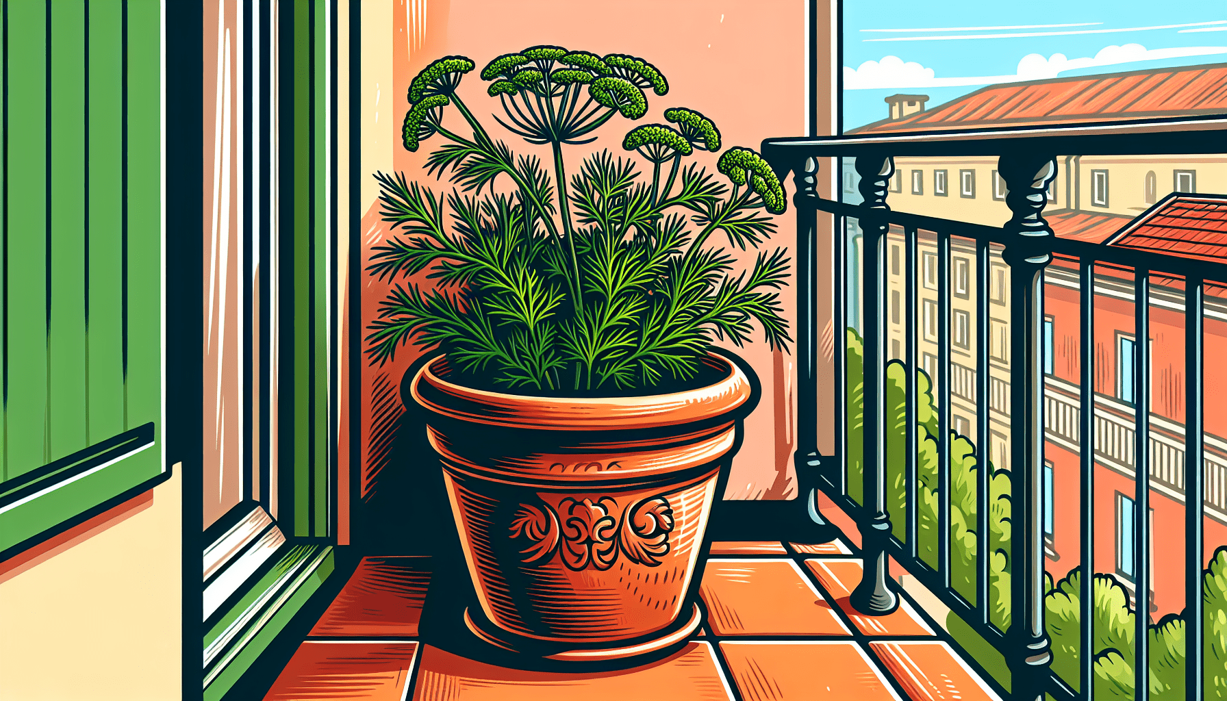 pot balkon dille-plant kruid moesbalkon