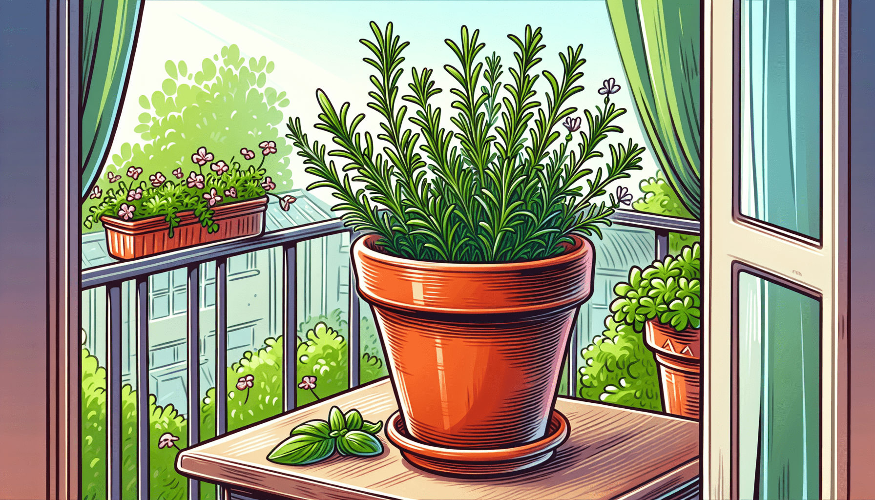 pot balkon Franse dragon-plant kruid moesbalkon