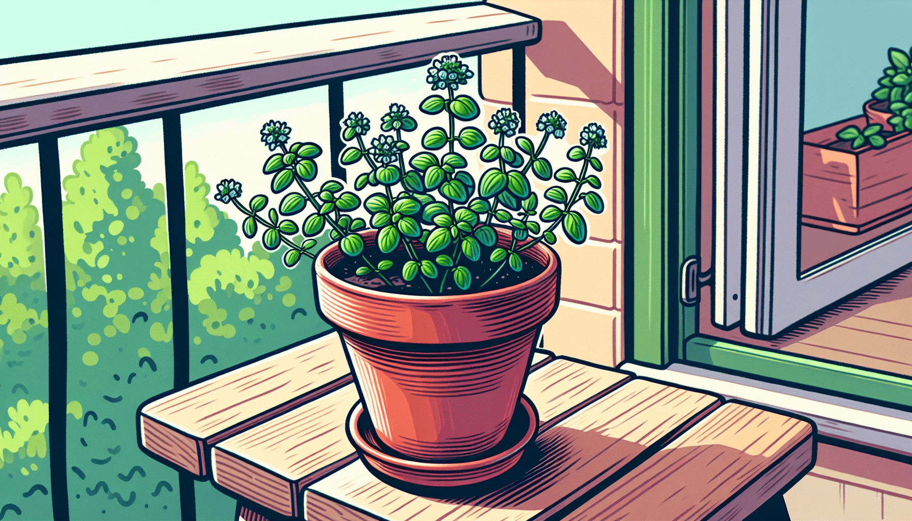 pot balkon oregano-plant kruid wilde marjolein moesbalkon