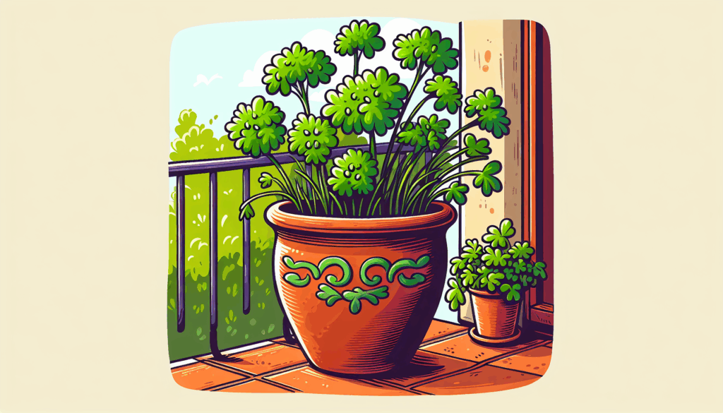 pot balkon peterselie-plant kruid moesbalkon