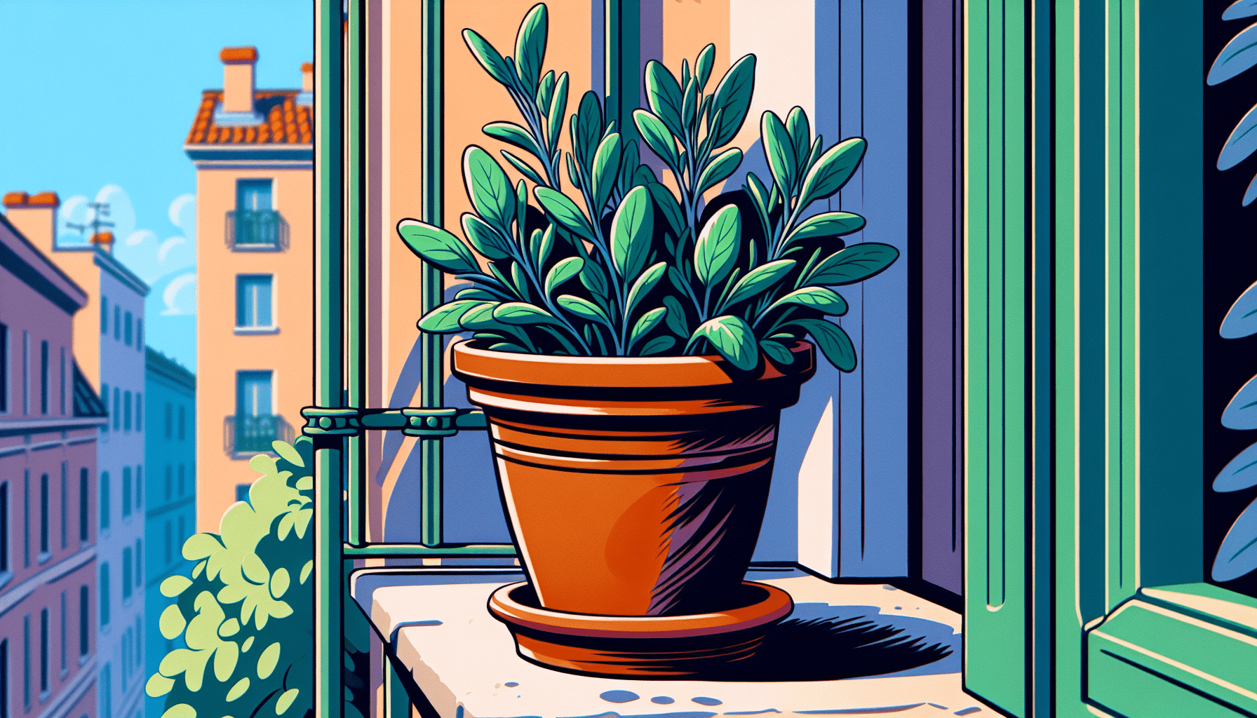 pot balkon salie-plant kruid moesbalkon